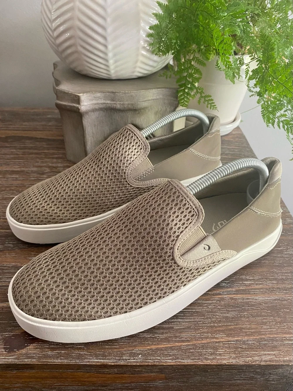 Olu'Kai Lae'ahi Breathable Lightweight Slip On Boat Shoes Loafers Mens 8 Clay